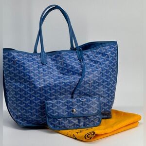 Goyard Goyardine Anjou PM Tote Bag Blue with pouch Reversible